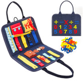 COOZI Montessori Sensory Toys Toddler Essential Activity Busy Board in Pink - Must Have Preschool Classroom Learning Resources Baby Travel Toy | Perfect Educational Activities Gift for 1-4 Years Old